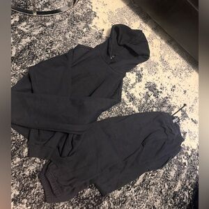 Women’s Skims Sweatsuit 2 Piece Outfit Lounge Set Size M Black